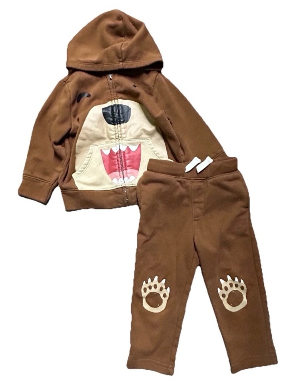 Toddler Old Navy Sweatshirt Sweatpants Set Brown Bear Size 18-24 Months